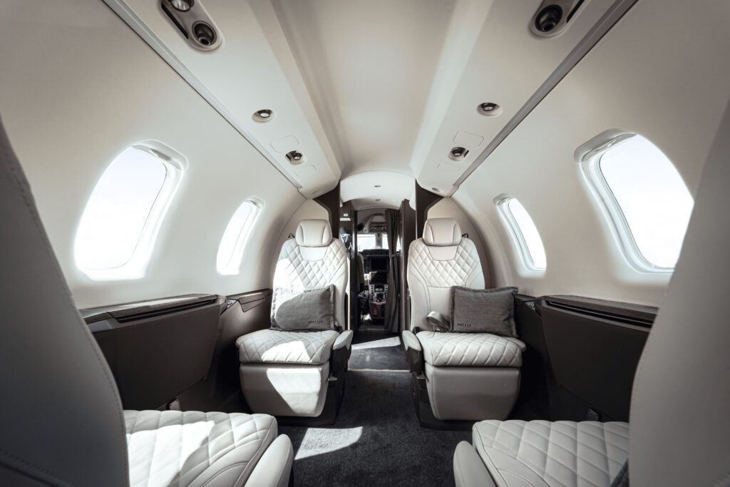the interior cabin of a pilatus pc-24