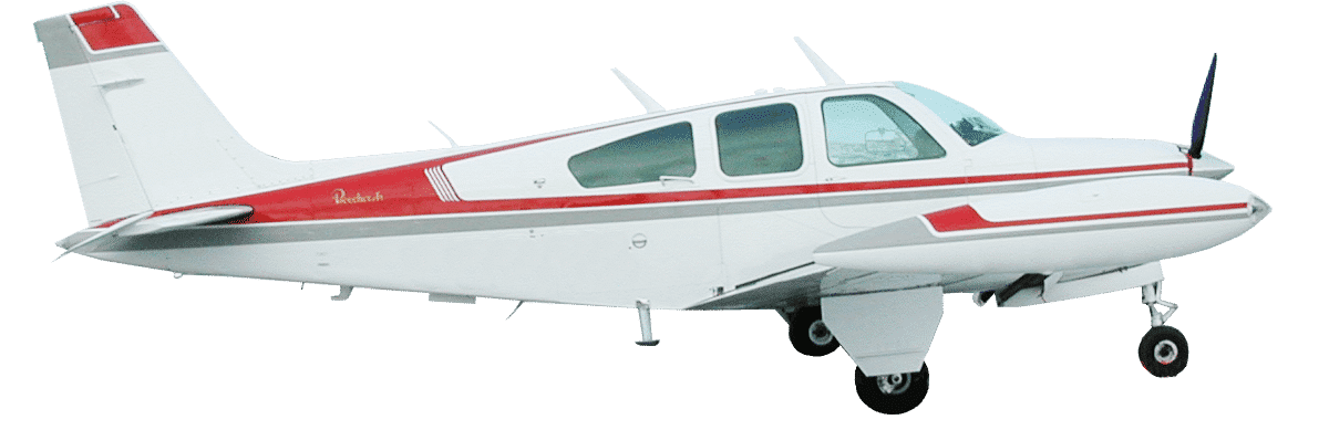 a beechcraft bonanza side profile view